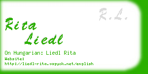 rita liedl business card